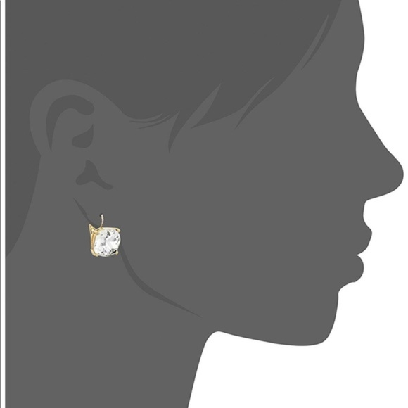 KATE SPADE 14k Gold Filled Lever Back Clear Gold Round Gumdrop Authentic NWT - Picture 5 of 6